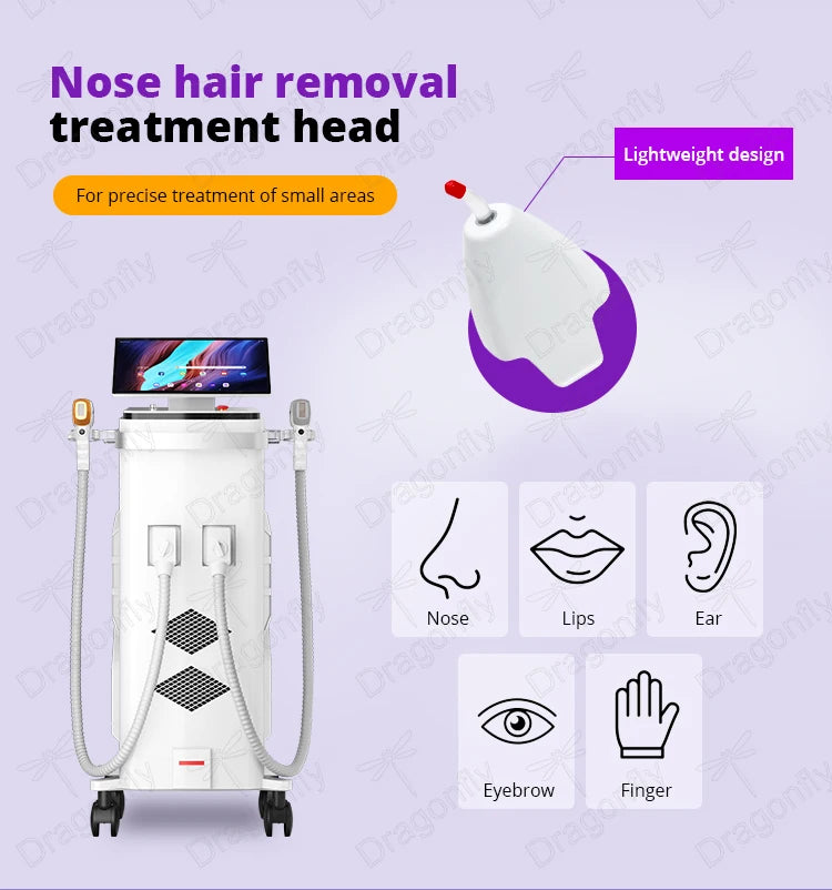 2025 AI Smart Ice Titanium Diode Laser Hair Removal Machine – Switchable Spot, Triple Wavelength