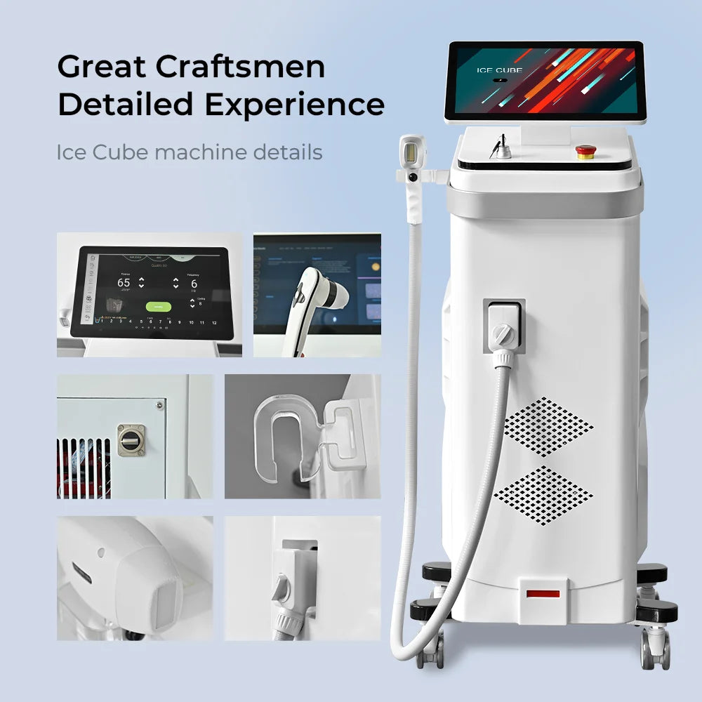 CE Certified 1200W–1800W Diode Laser Hair Removal Machine – 3 Wavelengths 755/808/940/1064nm