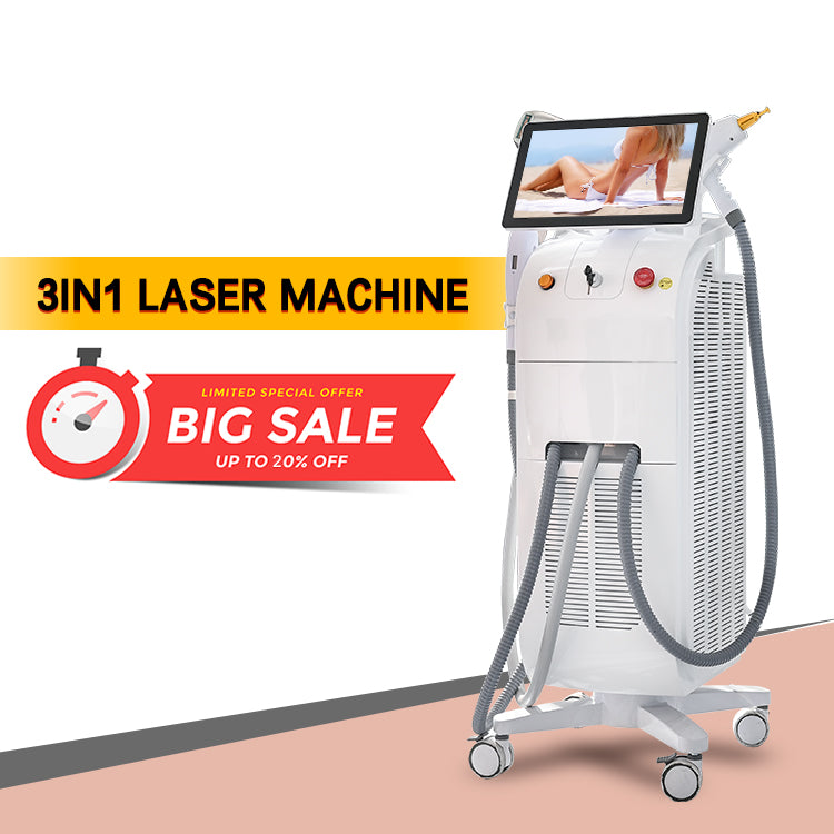 3-in-1 IPL ND-YAG Laser Hair Removal Machine Multifunctional