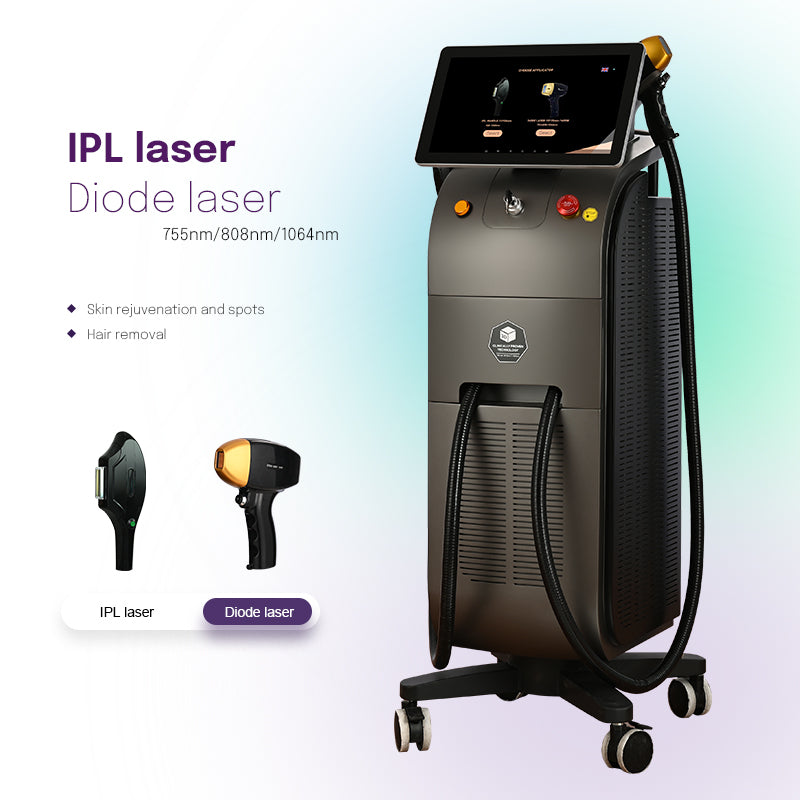 2-in-1 Laser Beauty Equipment – IPL & Diode Laser Hair Removal Machine with Skin Rejuvenation, Professional Salon Use