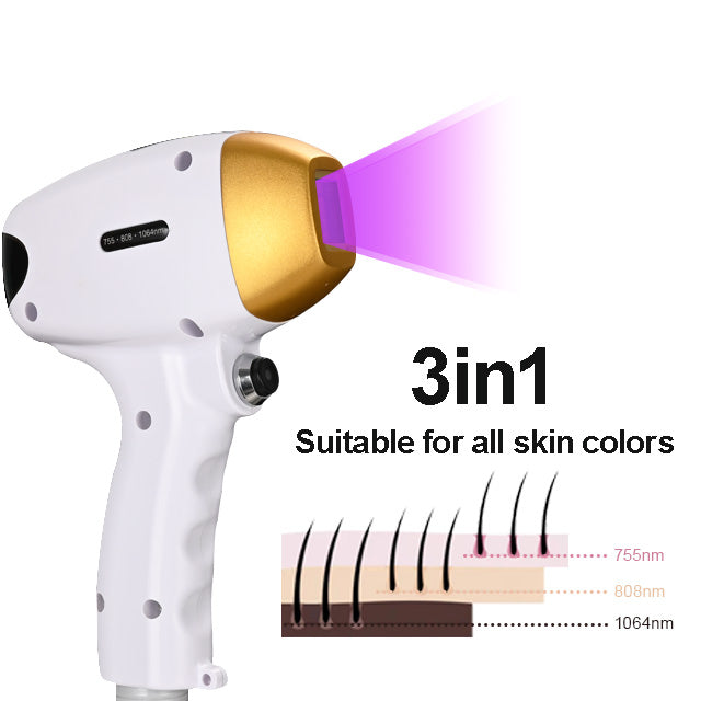 DFLASER 2023 Latest Designed Mini Portable 3 Wave 755 808 1064nm Diode Laser For Rent Mobile Hair Removal beauty equipment