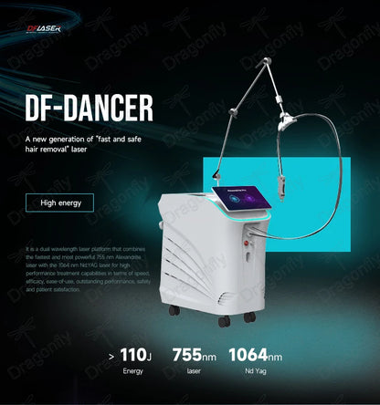 BMLASER Professional 755nm Alexandrite + 1064nm Nd YAG Long Pulse Diode Fiber Laser Hair Removal Machine