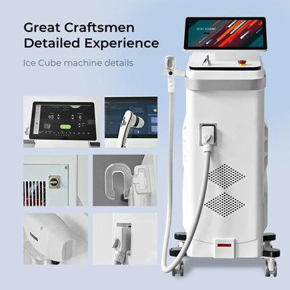 CE Certified 1200W–1800W Diode Laser Hair Removal Machine – 3 Wavelengths 755/808/940/1064nm