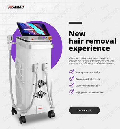 2025 AI Smart Ice Titanium Diode Laser Hair Removal Machine – Switchable Spot, Triple Wavelength
