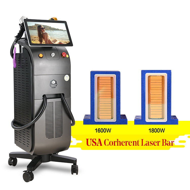 Cloud computing 2023 Hot Dual or one Heads Ice Titanium CE TUV ISO Hair Removal Diode Laser 1600-2000W 755 808 940 1064nm 4 wave