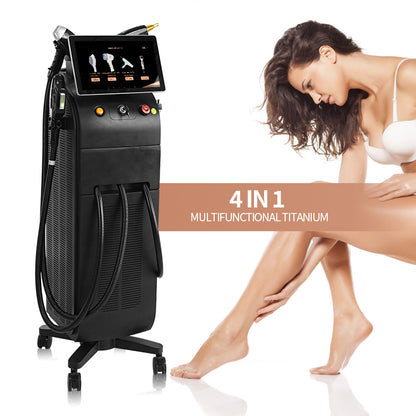 4in1 beauty equipment with hair removal diode laser & nd yag & ipl &rf tattoo removal skin rejuvantation for salon price