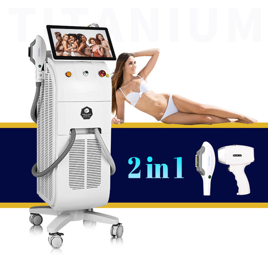 hair removal laser 2IN1 IPL/diode laser double handle hair removal machine with patient database system beauty supply