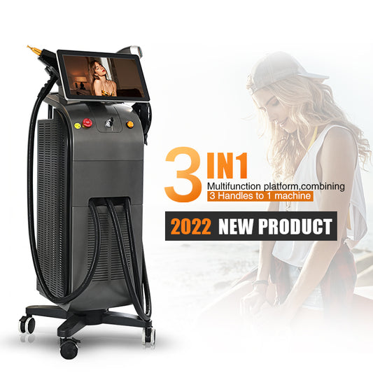 USA coherent diode laser 3 in 1 multifunctional diode laser hair removal skin rejuvenation tattoo removal machine